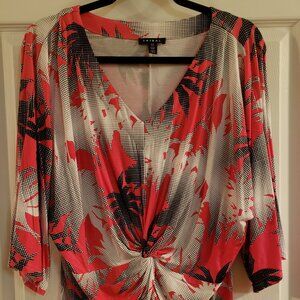 Tribal black/pink/white blouse 3/4 sleeve, PL